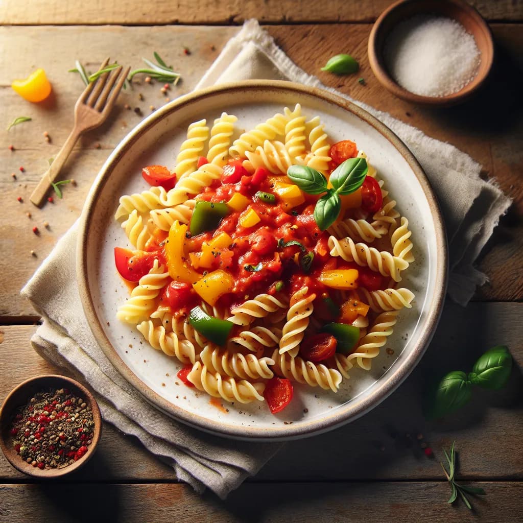 Tomaten-Paprika-Nudeln