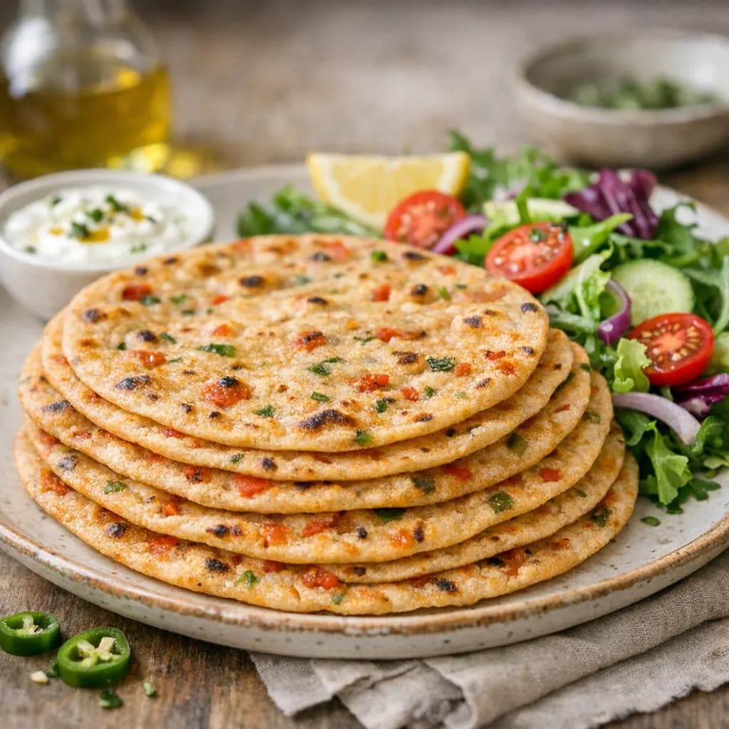 Tomato & Green Chili Wheat Flatbread