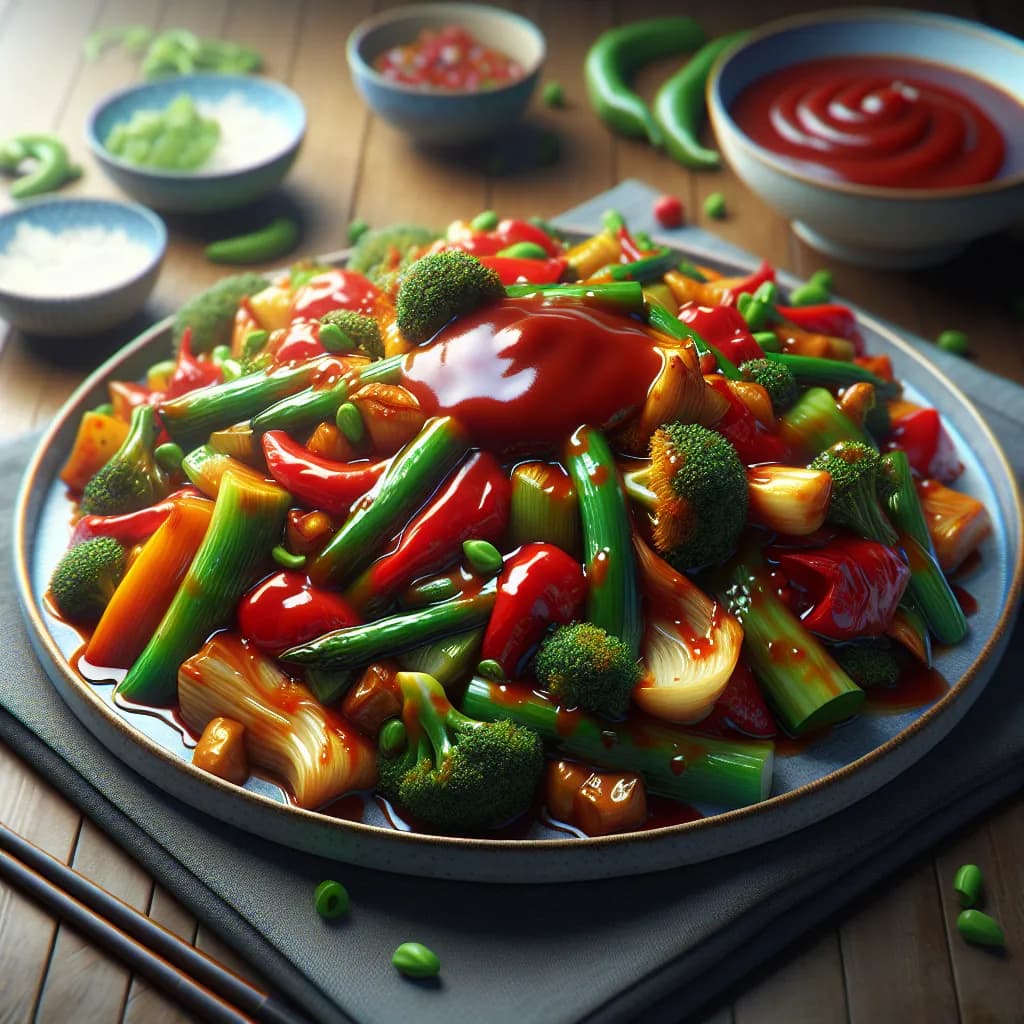Tomato Ketchup Stir-Fried Vegetables