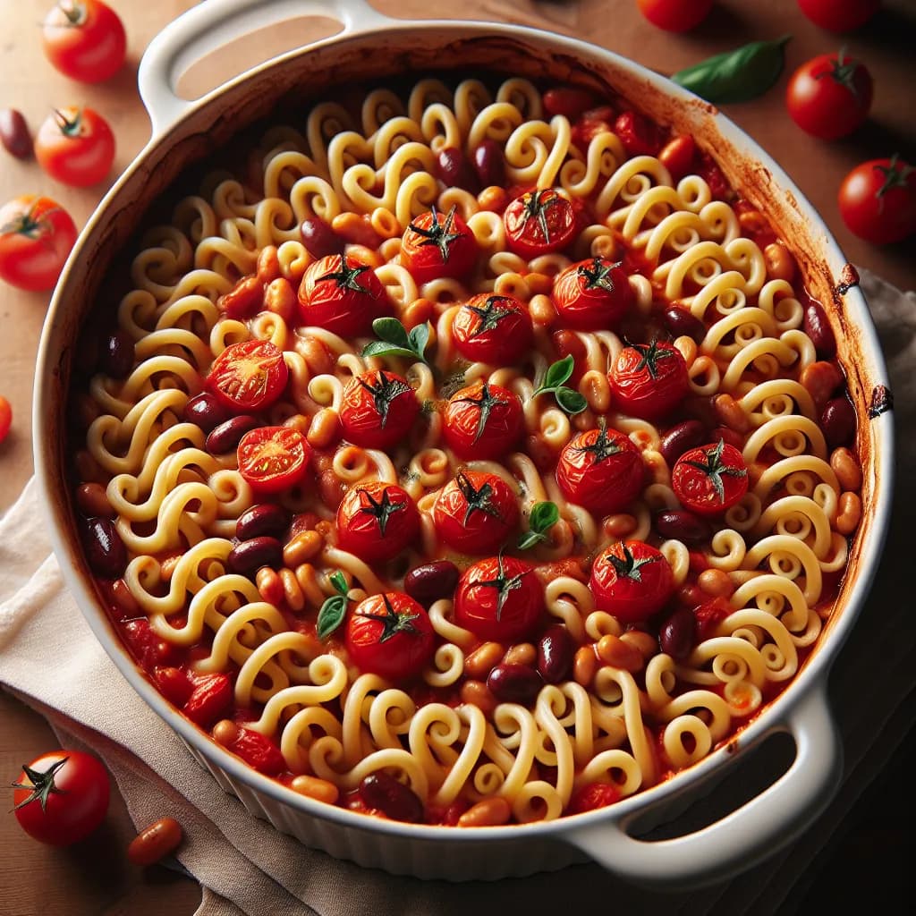 Tomato and Bean Noodle Casserole