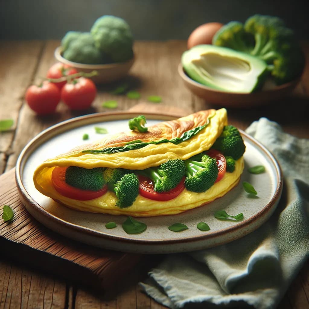 Tomato and Broccoli Omelette