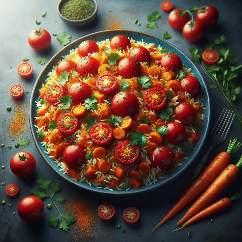 Tomato and Carrot Pulao