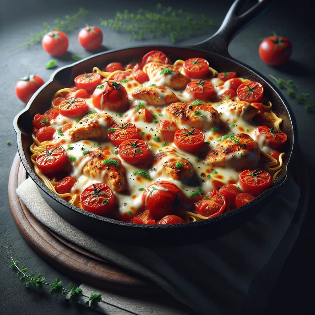 Tomato and Cheese Chicken Skillet