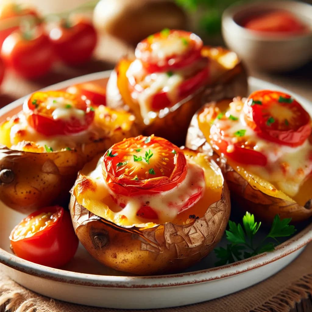 Tomato and Cheese Stuffed Potatoes