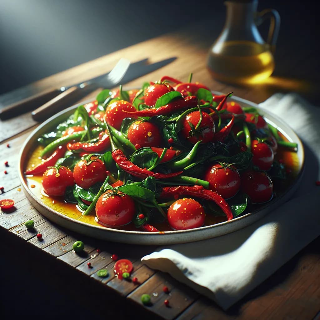 Tomato and Hot Pepper Stir-Fry