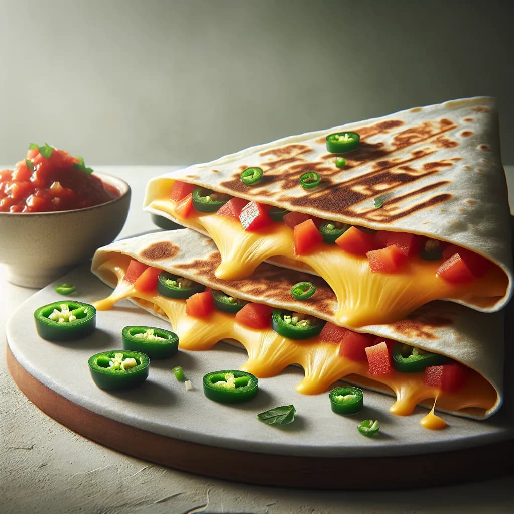 Tomato and Jalapeno Cheese Quesadilla