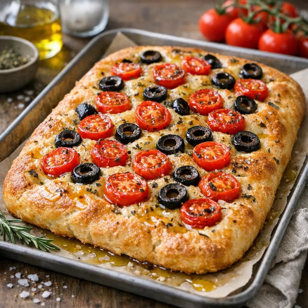 Tomato and Olive Focaccia