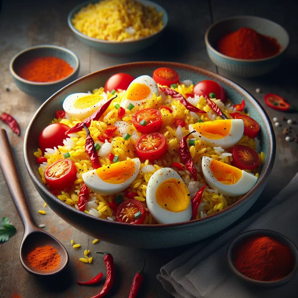 Tomato and Onion Egg Fried Rice