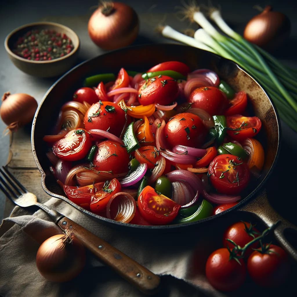 Tomato and Onion Stir Fry