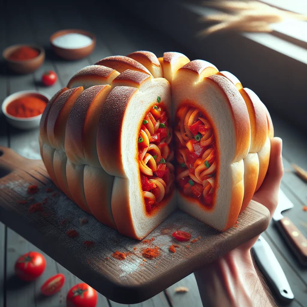 Tomato and Onion Stuffed Bread