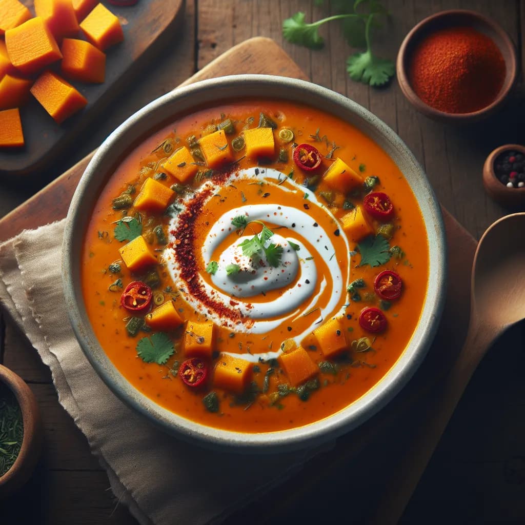 Tomato and Pumpkin Curry Soup