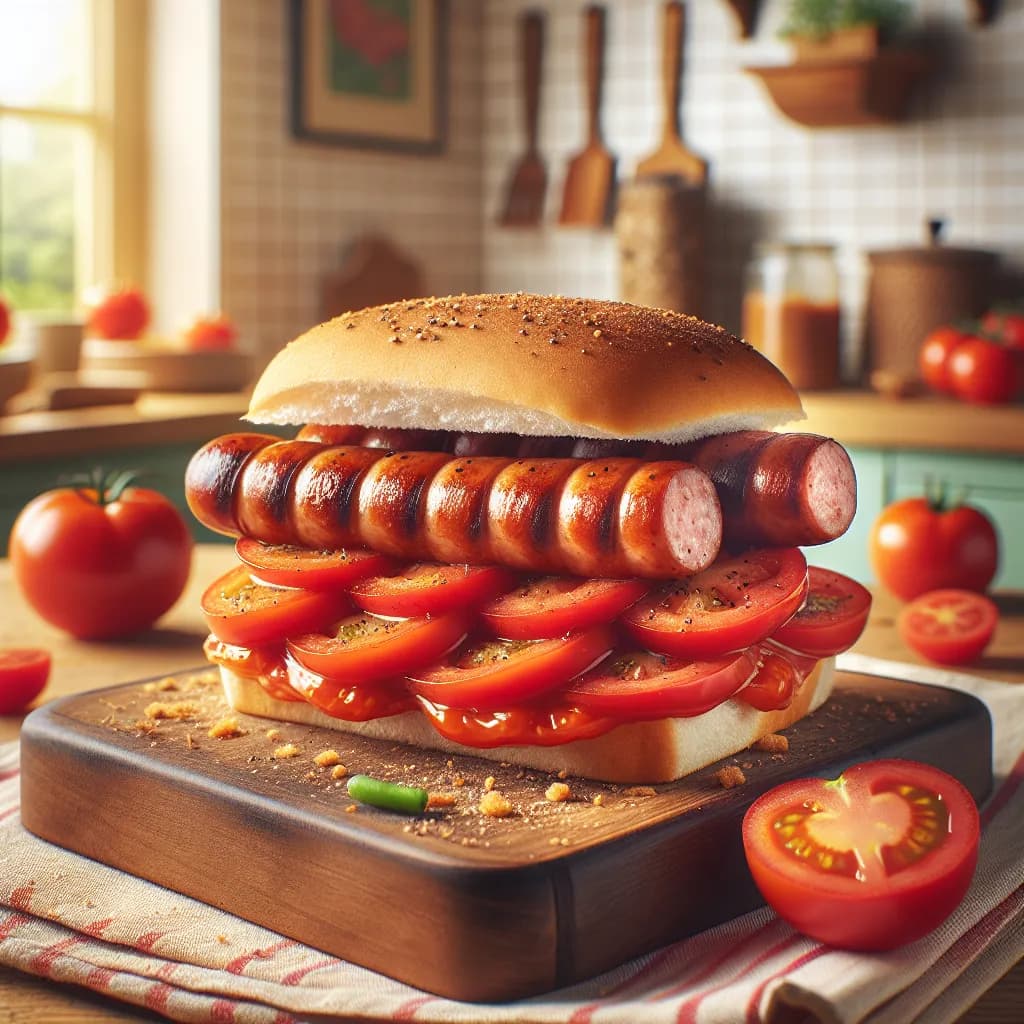 Tomato and Sausage Sandwich