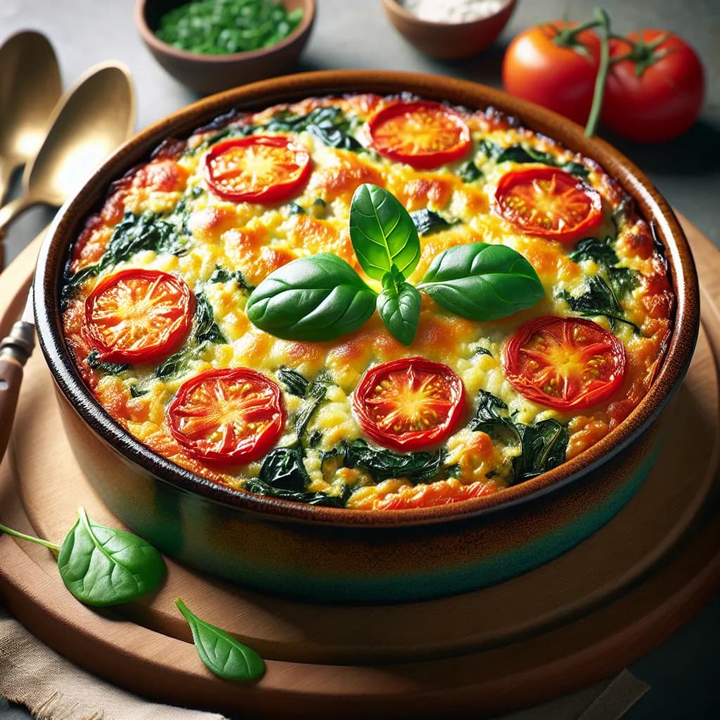 Tomato and Spinach Rice Casserole