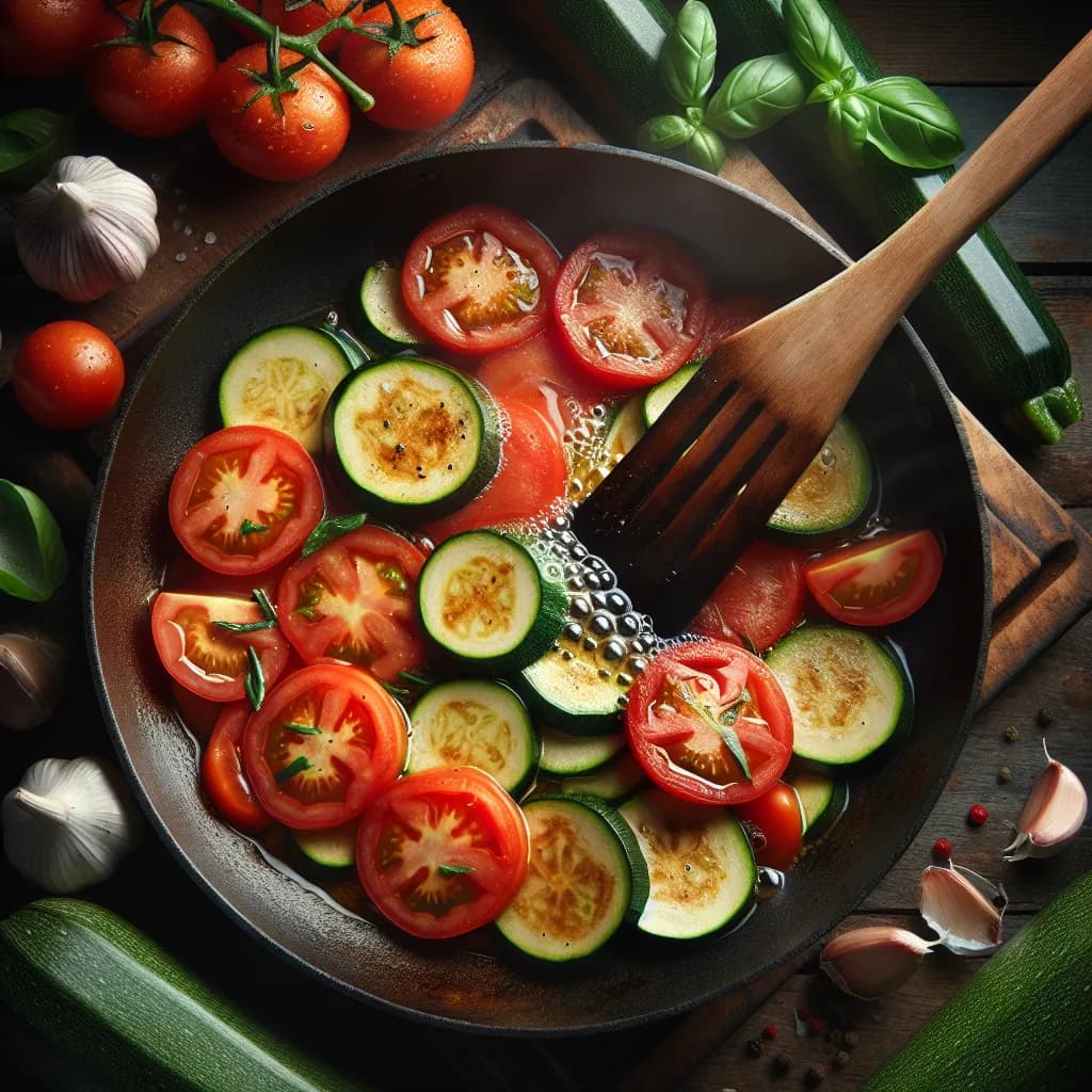 Tomato and Zucchini Stir-Fry