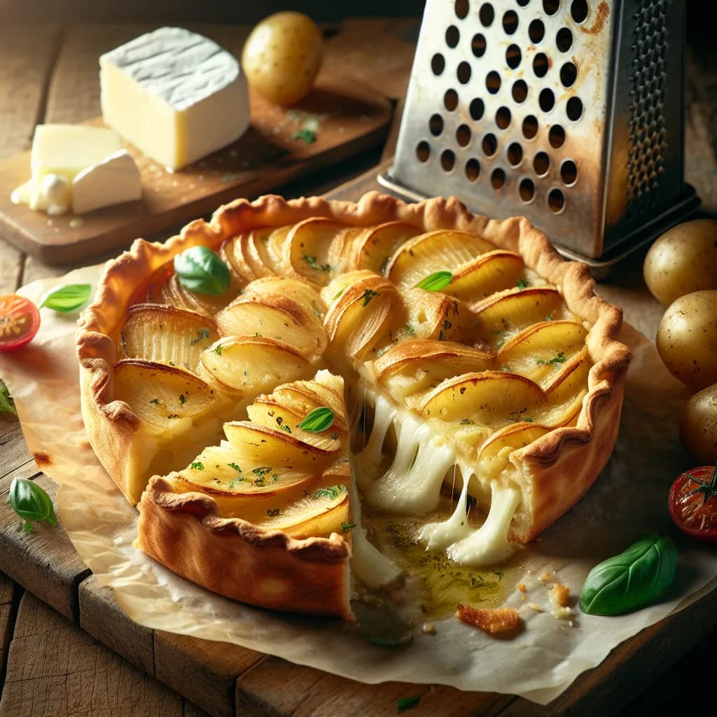 Torta Salata con Patate e Mozzarella