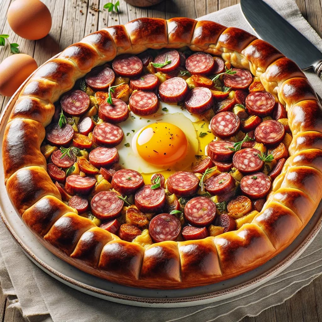 Torta Salata con Salsiccia e Uovo