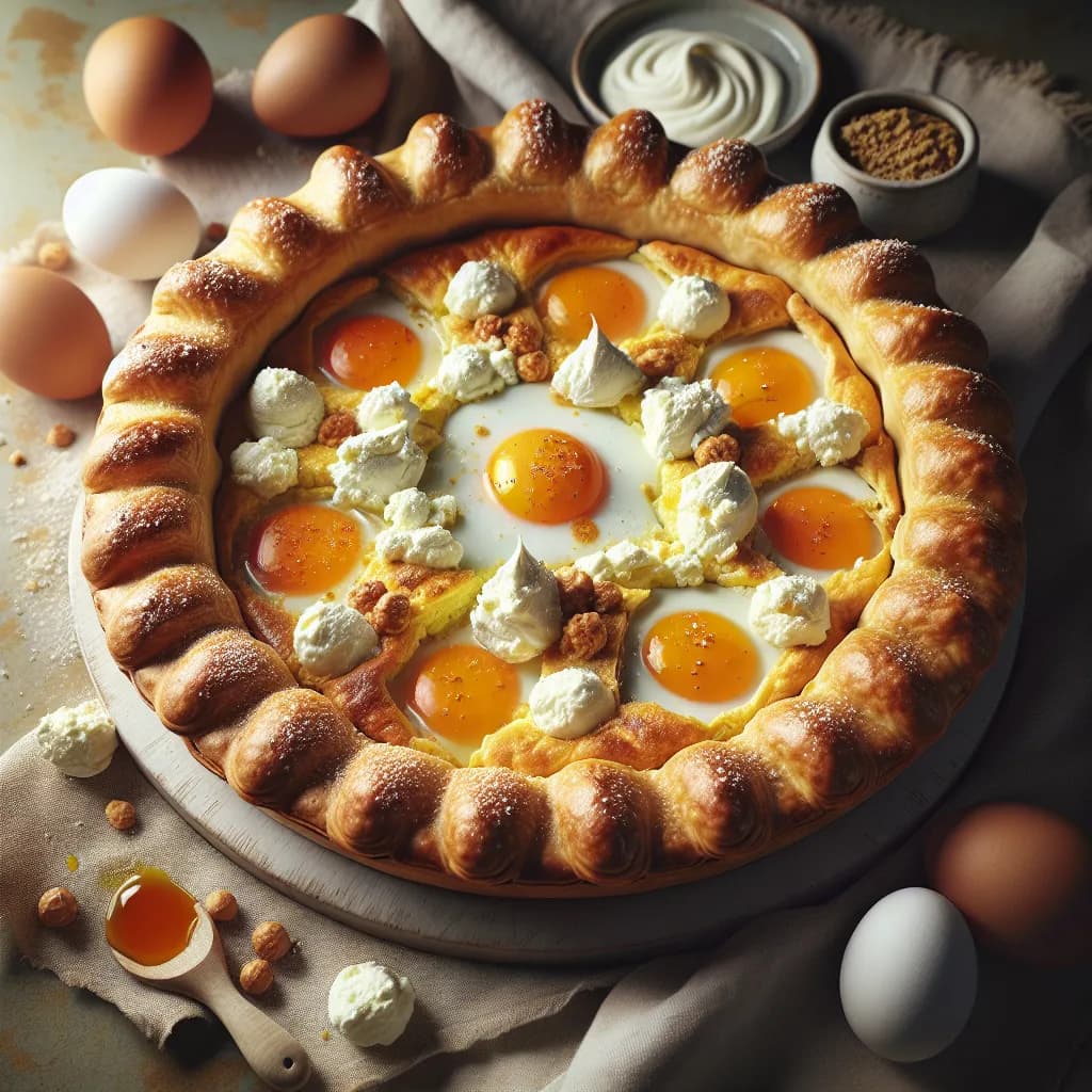 Torta Salata con Uova, Ricotta Salata e Tahin