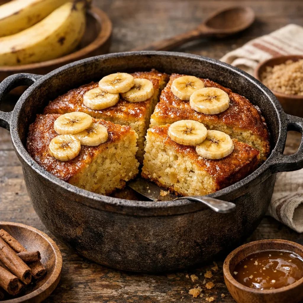 Torta de Banano en Caldero Tradicional