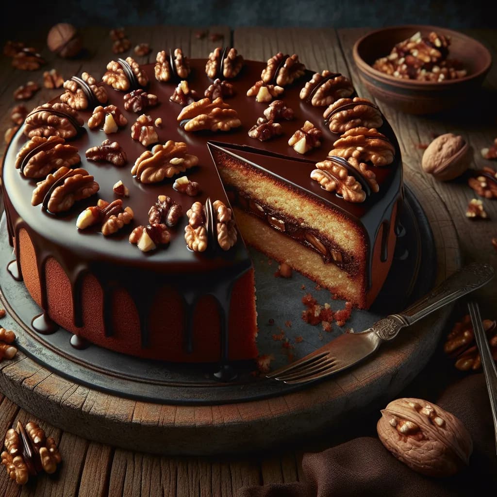 Torta di Noci al Cioccolato Classica