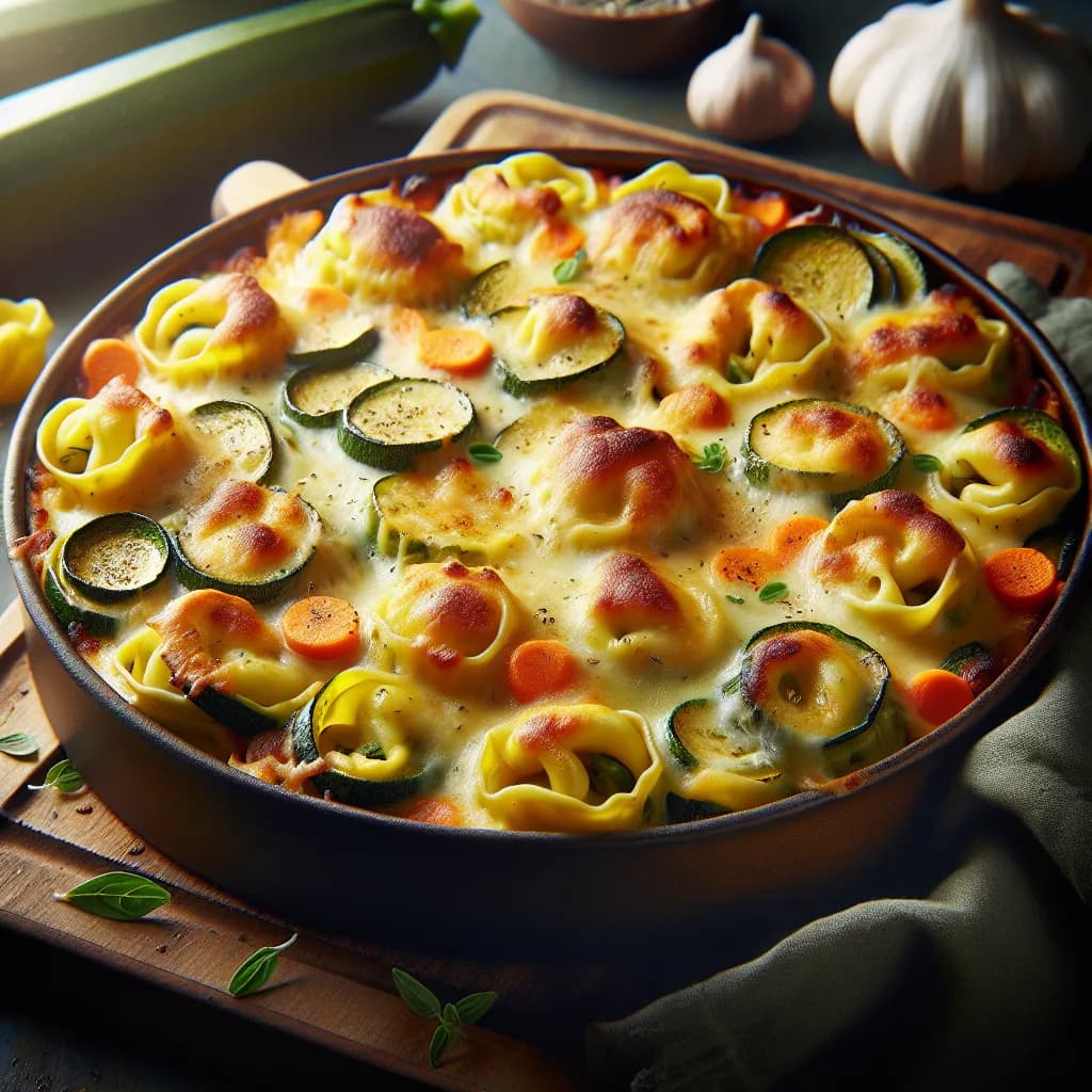 Tortellini-Auflauf mit Zucchini und Möhren