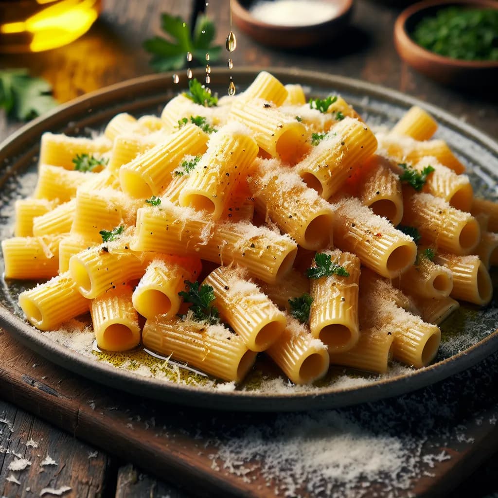 Tortiglioni con Olio e Parmigiano