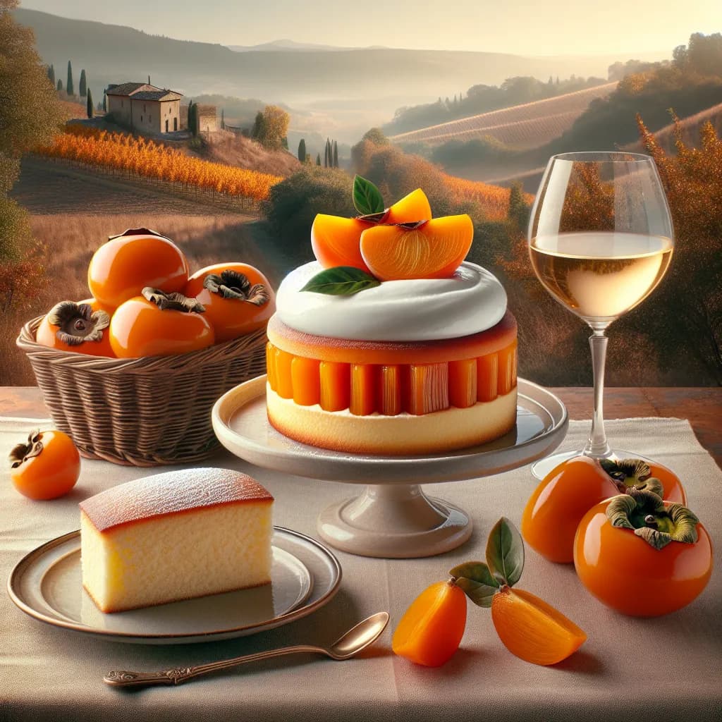 Tortino di Kaki e Yogurt con Pan di Spagna