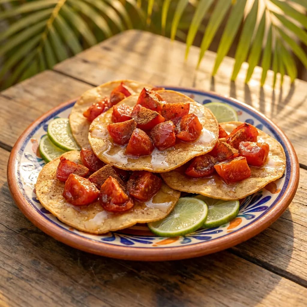 Tostadas caribeñas de tomate dulce y canela bañadas en manteca
