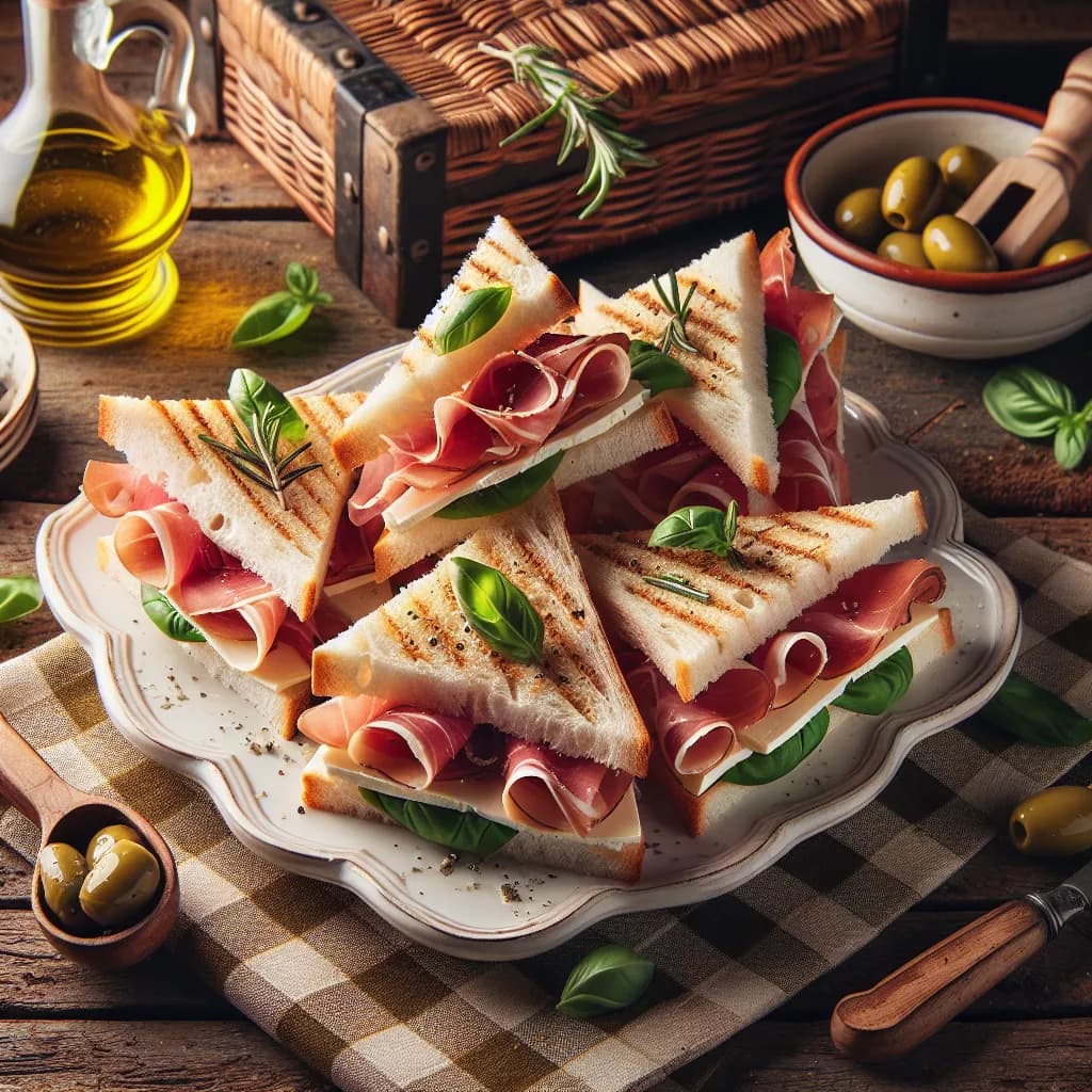 Tramezzini al Prosciutto e Formaggio