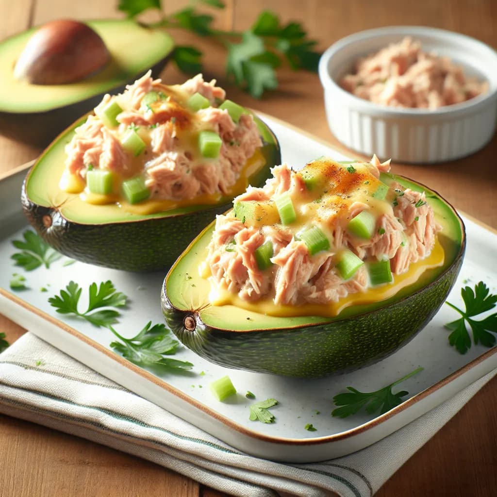 Tuna Melt Stuffed Avocados