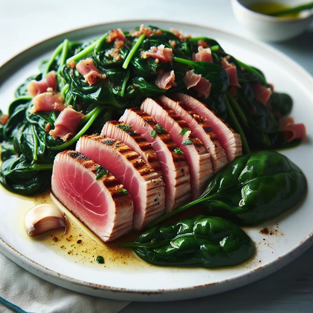 Tuna Saltimbocca with Spinach