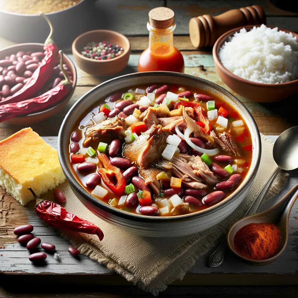 Turkey Neck and Red Beans Gumbo