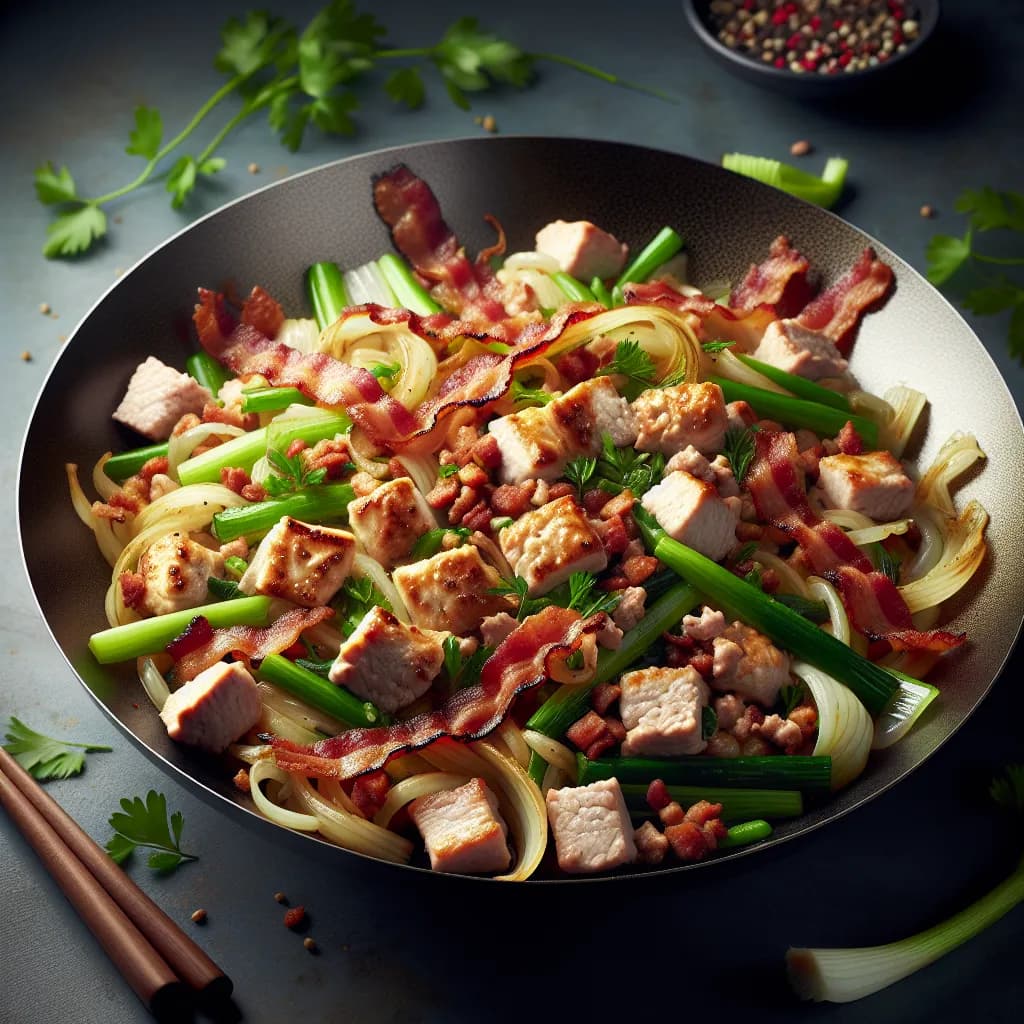 Turkey and Bacon Fennel Stir-Fry