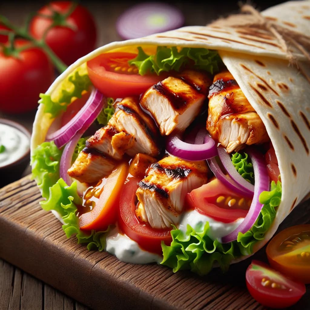 Turkish BBQ Chicken Wrap