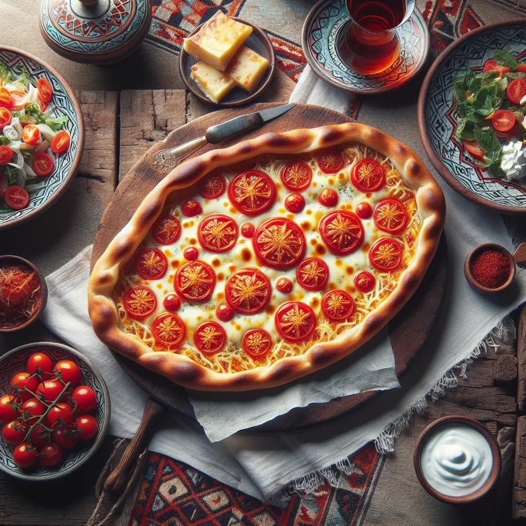 Turkish Cheese and Tomato Pide