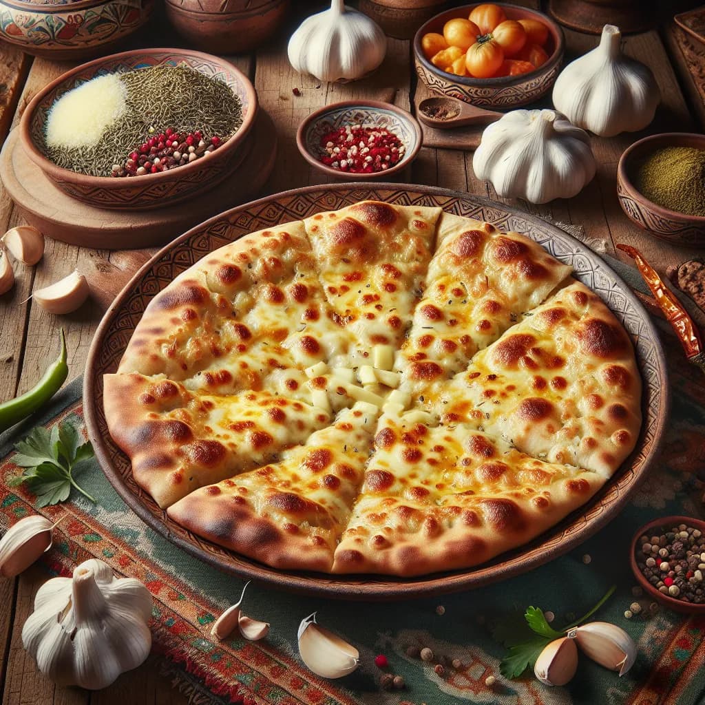 Turkish Garlic and Cheese Flatbread