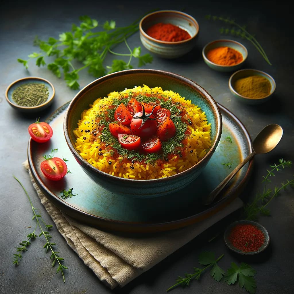 Turmeric and Tomato Rice