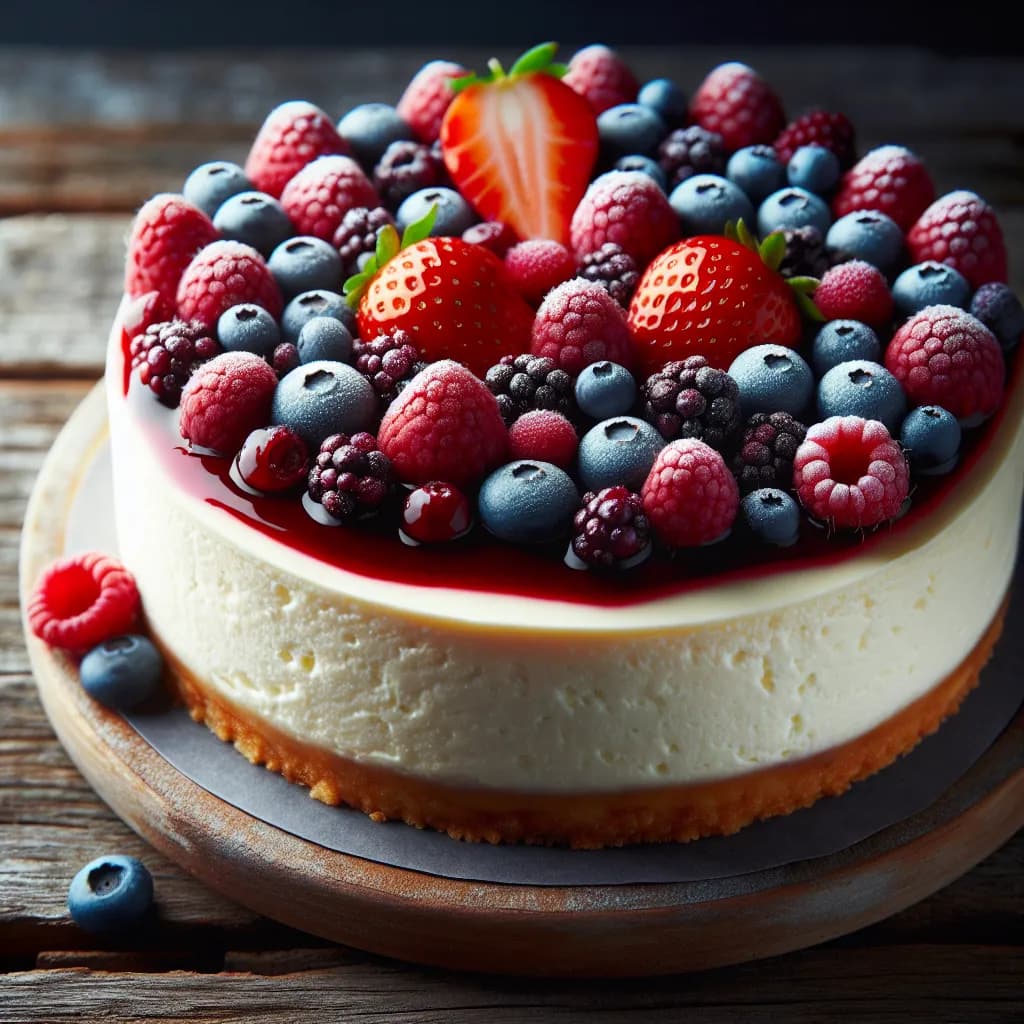 Vanilla Cheesecake with Berry Topping