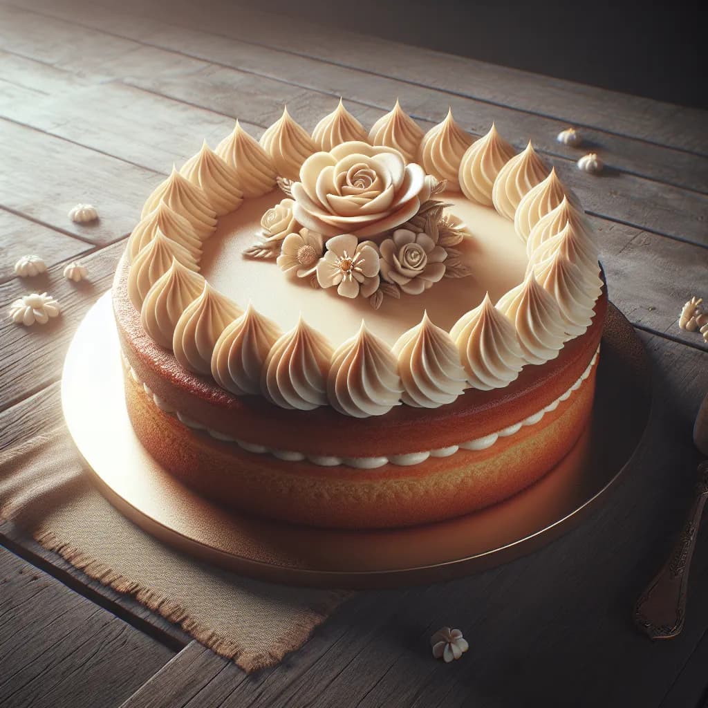 Vanilla Sponge Cake with Cream Frosting