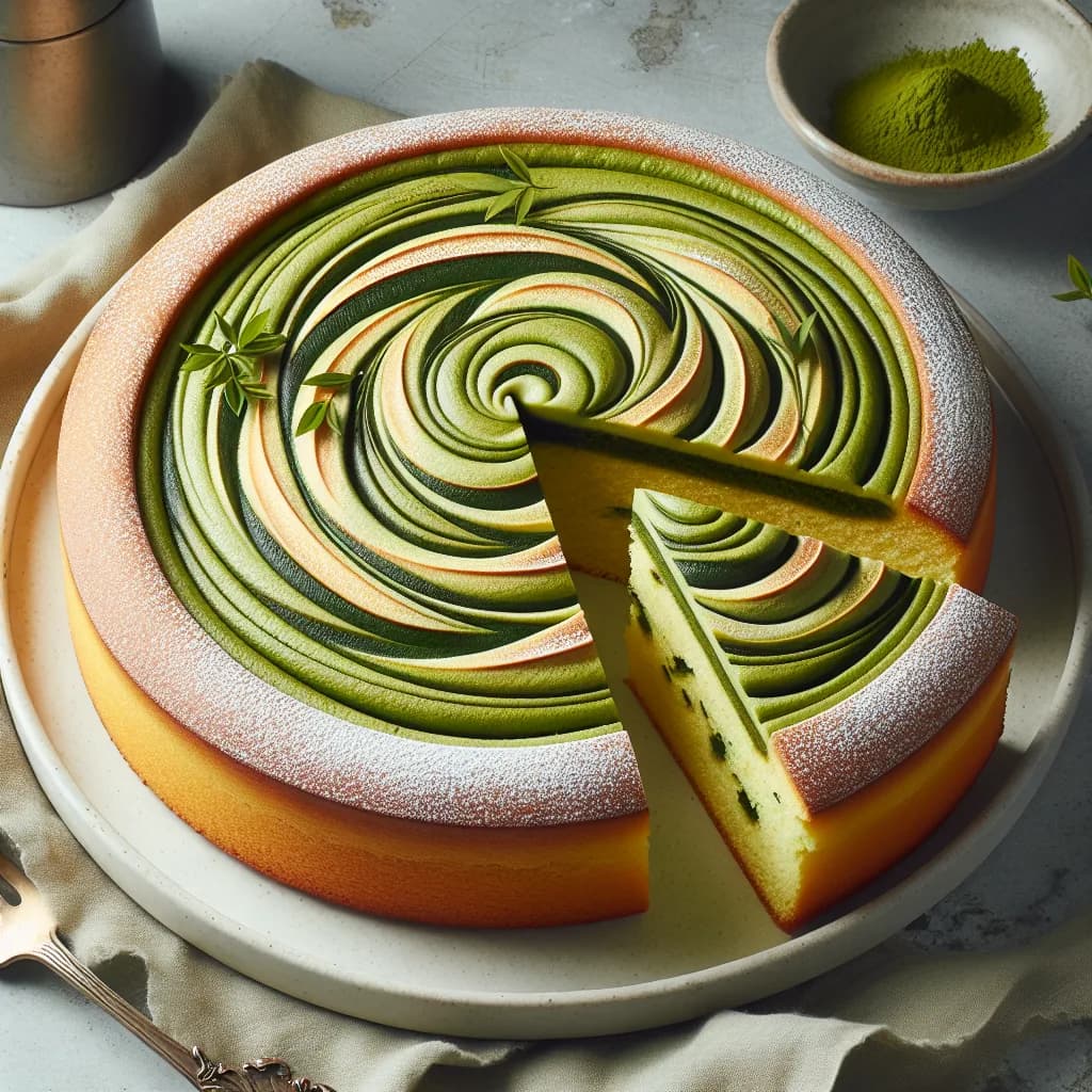 Vanille-Matcha-Schneckenkuchen