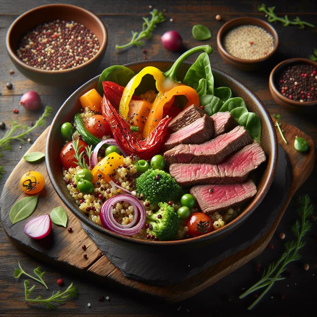 Veal and Vegetable Quinoa Bowl