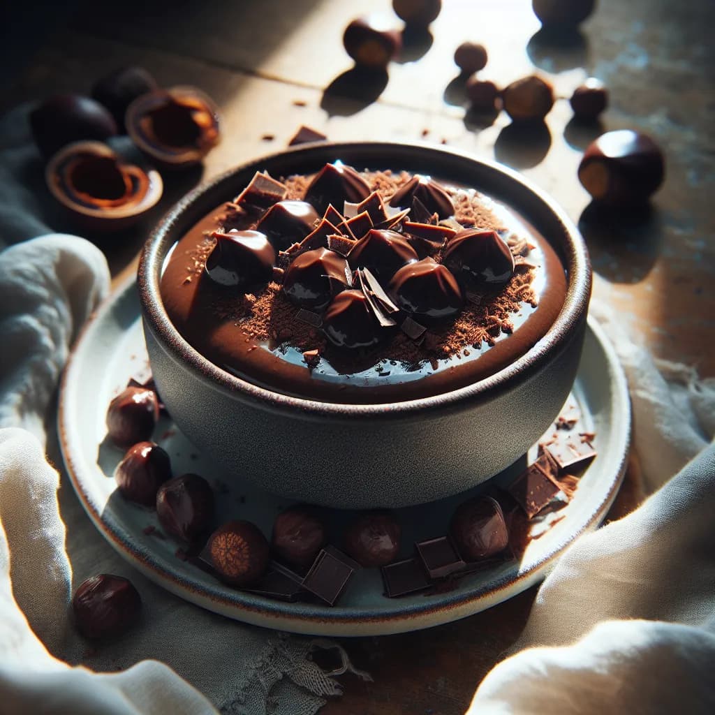 Vegan Chocolate Chestnut Pudding