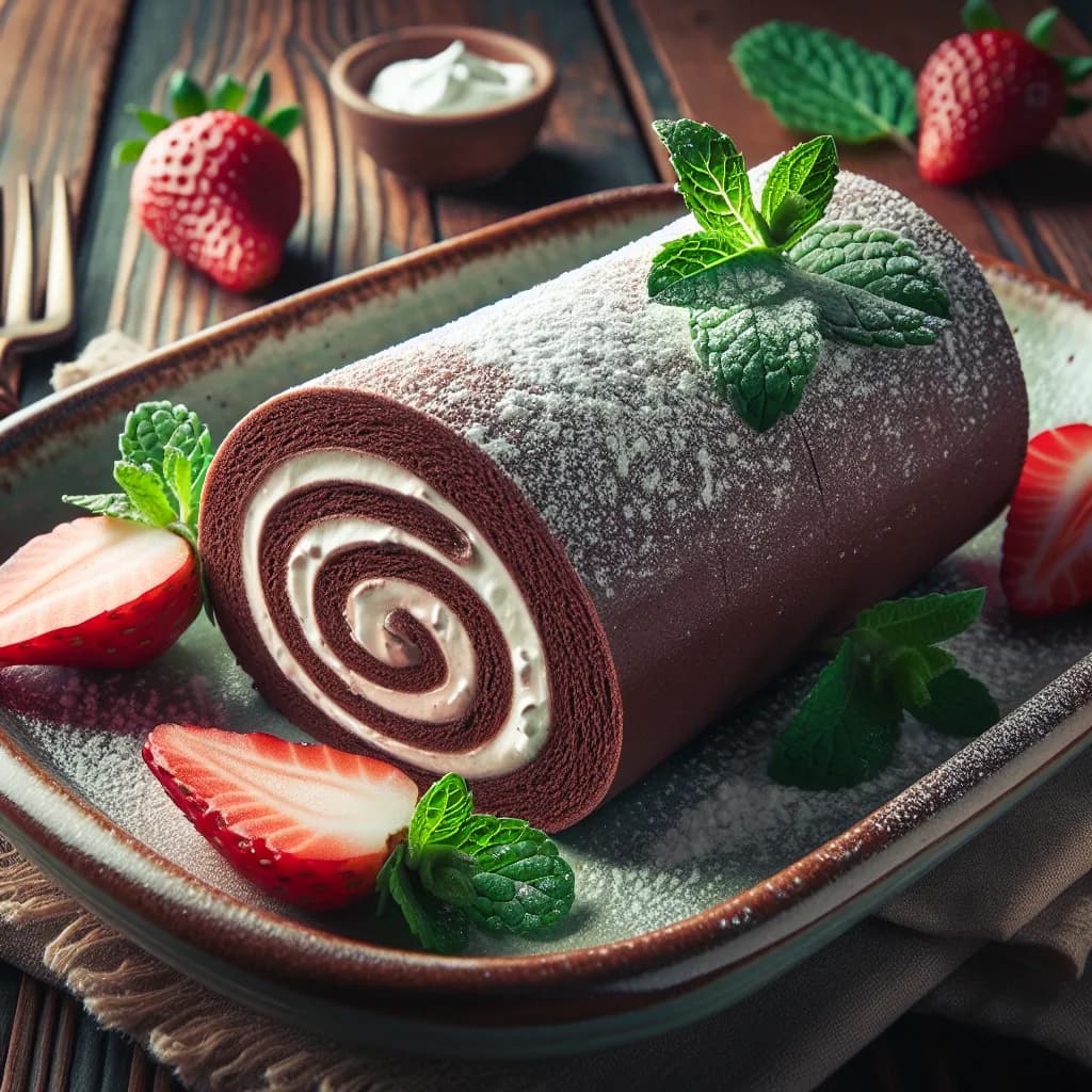 Vegan Chocolate Swiss Roll