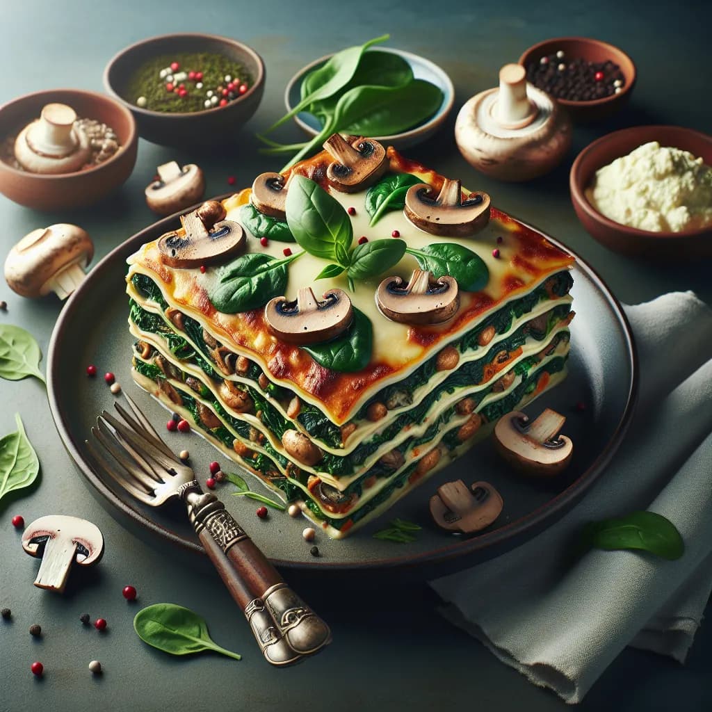 Vegan Mushroom and Spinach Lasagna