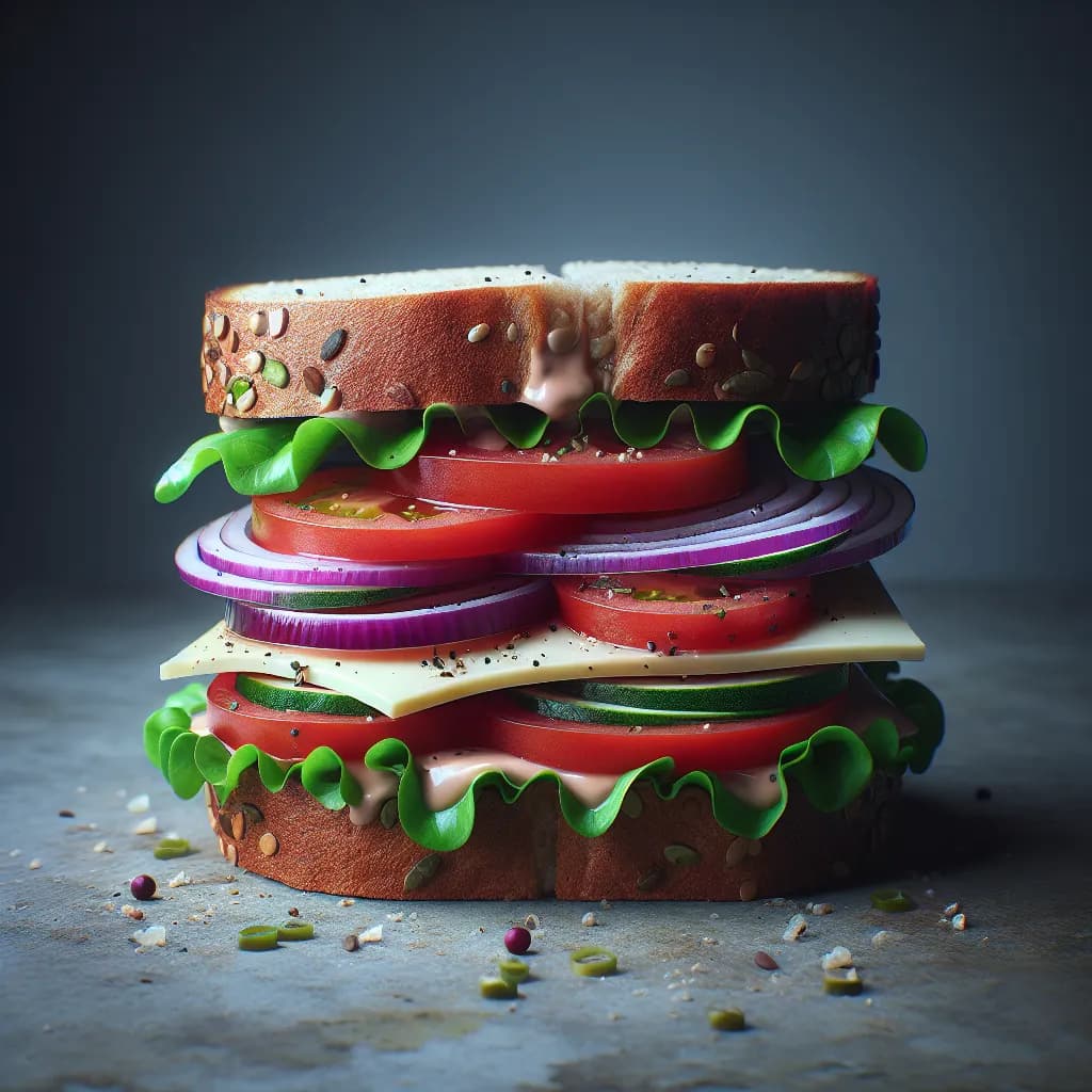 Vegan Onion and Tomato Sandwich