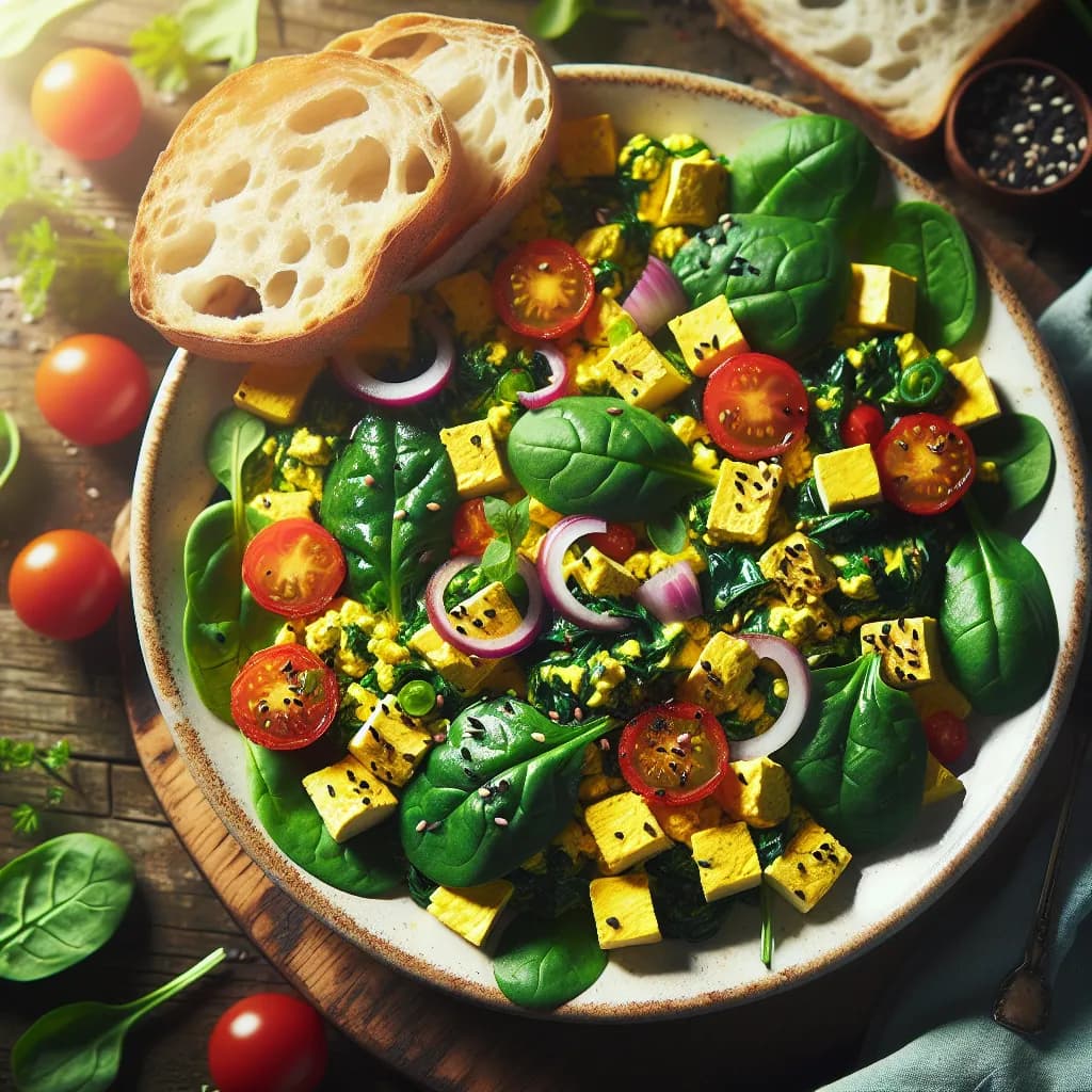 Vegan Spinach and Tofu Scramble
