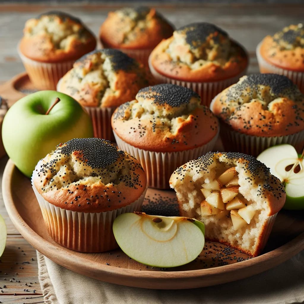 Vegane Apfel-Mohnmuffins