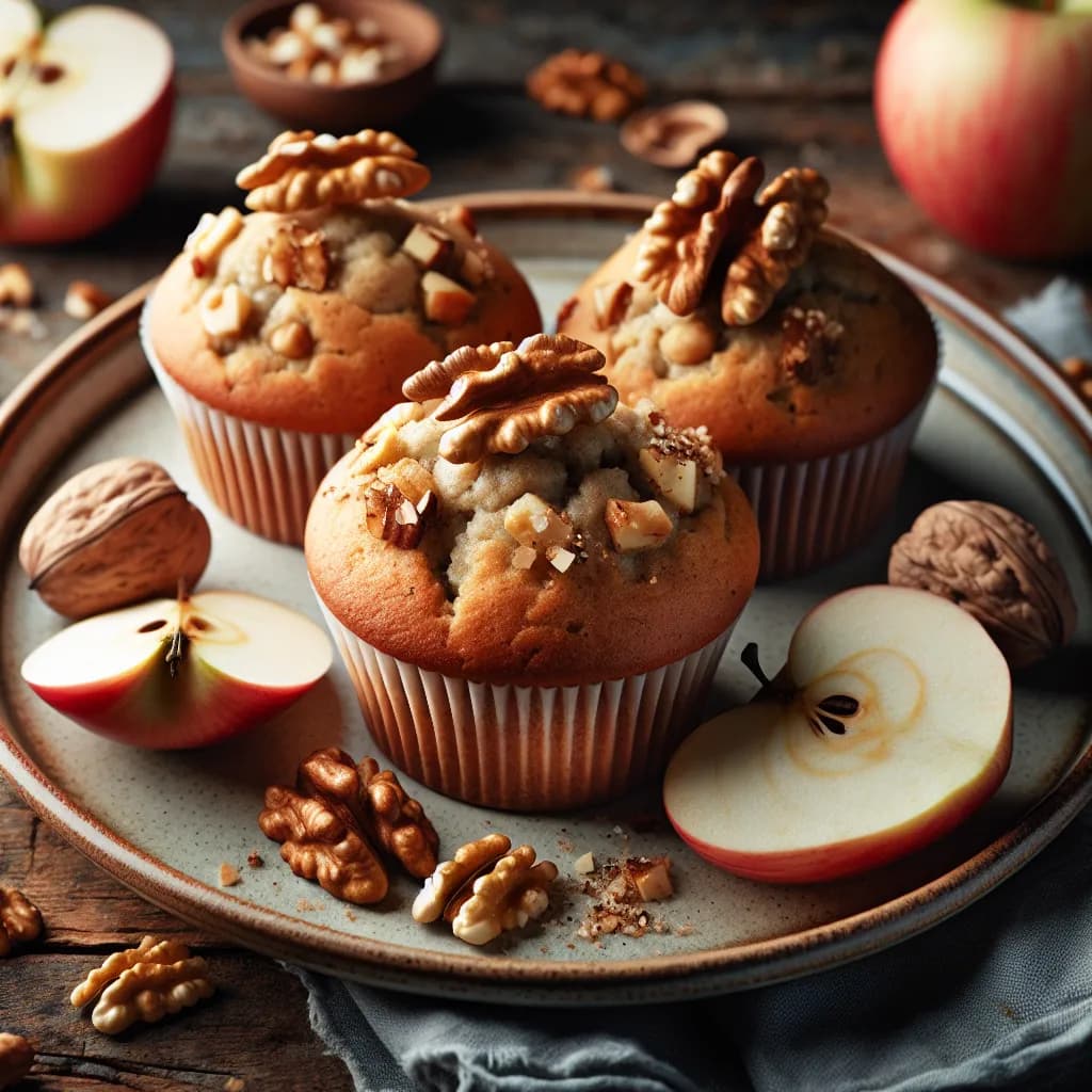 Vegane Apfel-Nuss Muffins