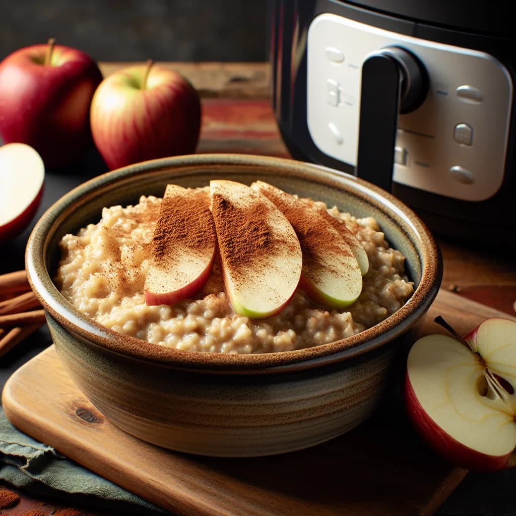 Vegane Apfel-Zimt Haferflocken im Air Fryer