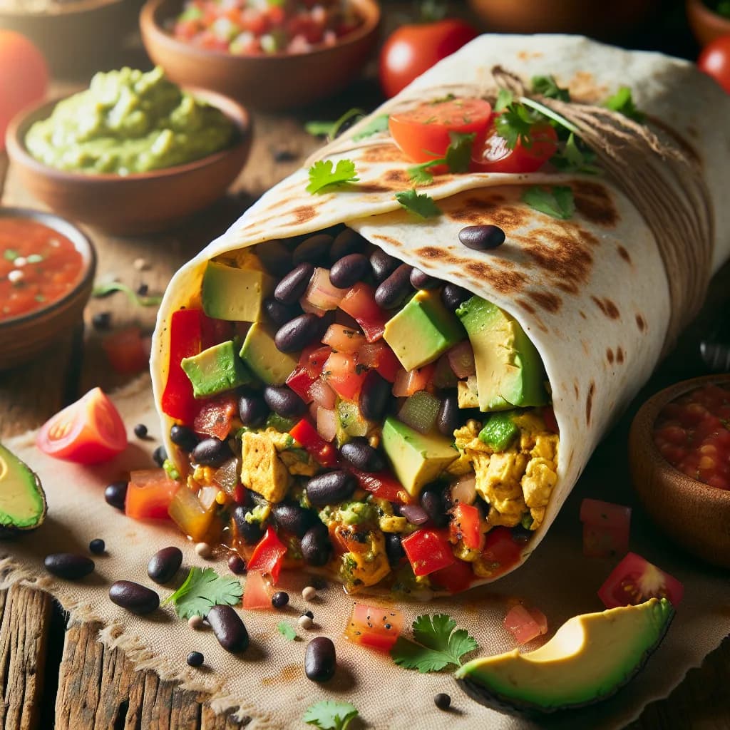Veganer Frühstücks-Burrito