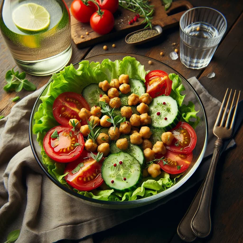Veganer Kichererbsensalat